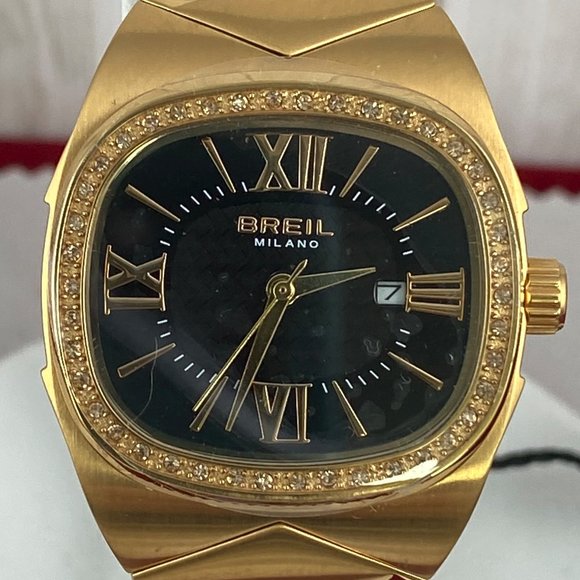 Italian Breil Milano Roman Numeral Date Stainless Steel Watch NWTNB - Picture 2 of 11